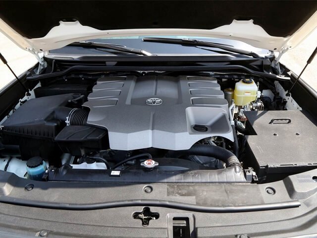 white Armored Land Cruiser engine
